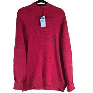 Chaps‎ 1/4 Zip Up Long Sleeve Red Sweater Size XL NWT 📦